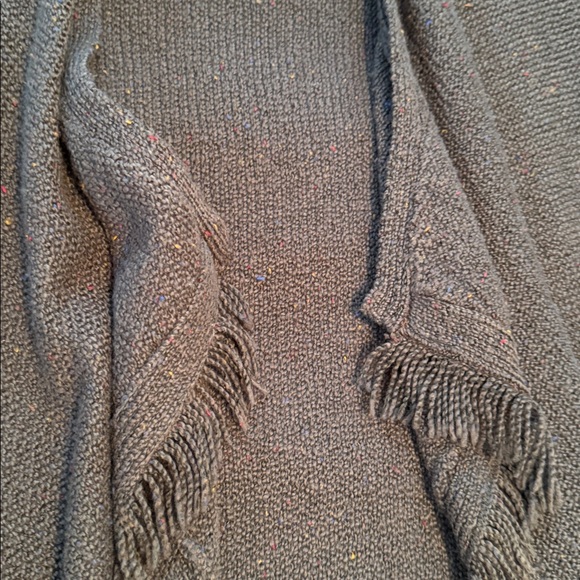 Joie Dark Brown w/ flecks Fringed Cardigan, s - Picture 3 of 6